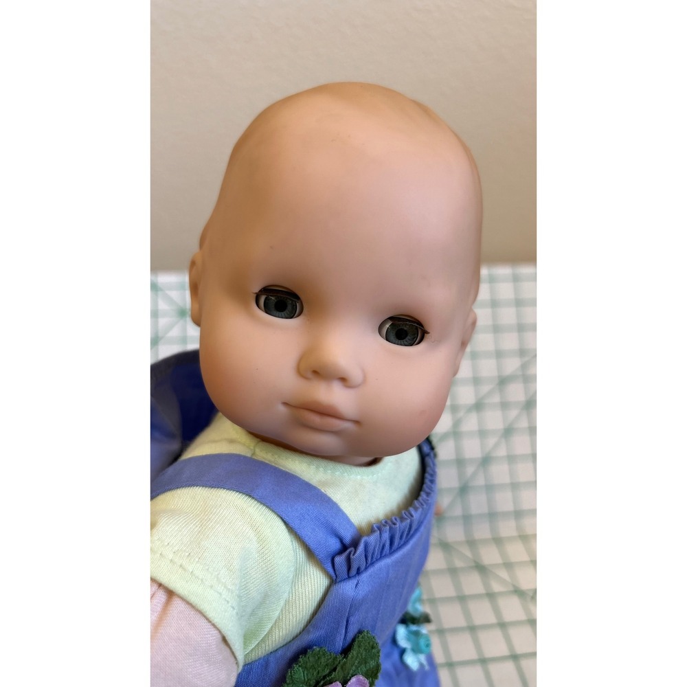 American Girl Bitty Baby Doll 15 inch As-Is Purple Dress Puppy Lovey Blanket - Picture 6 of 10